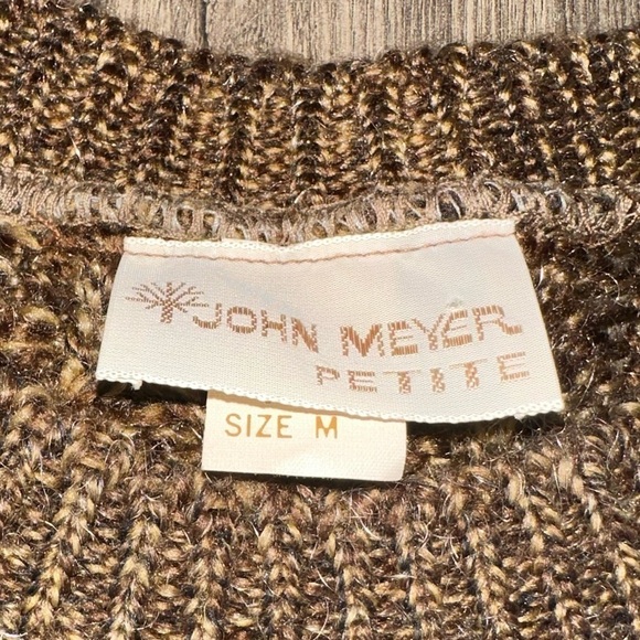Vintage John Meyer Womens Sweater Vest Tank Top Sz Pet Medium Brown Cable Knit - Picture 4 of 8